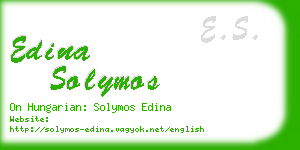 edina solymos business card